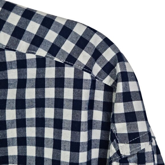 [g] George Classic‎ Fit Button-Up Shirt Men's Size 3XL Long Sleeve Check Navy - Picture 5 of 10
